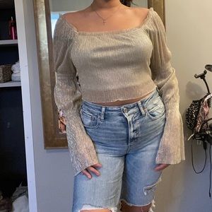 💗4for30💗 Sheer metallic top with underlining